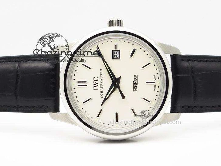 MIROTIME 0105 RelaxedFit Ingeniuer St.Laurens SS White Dial MKF 1:1 V2 Best Edition On Black Leather Strap A 7355